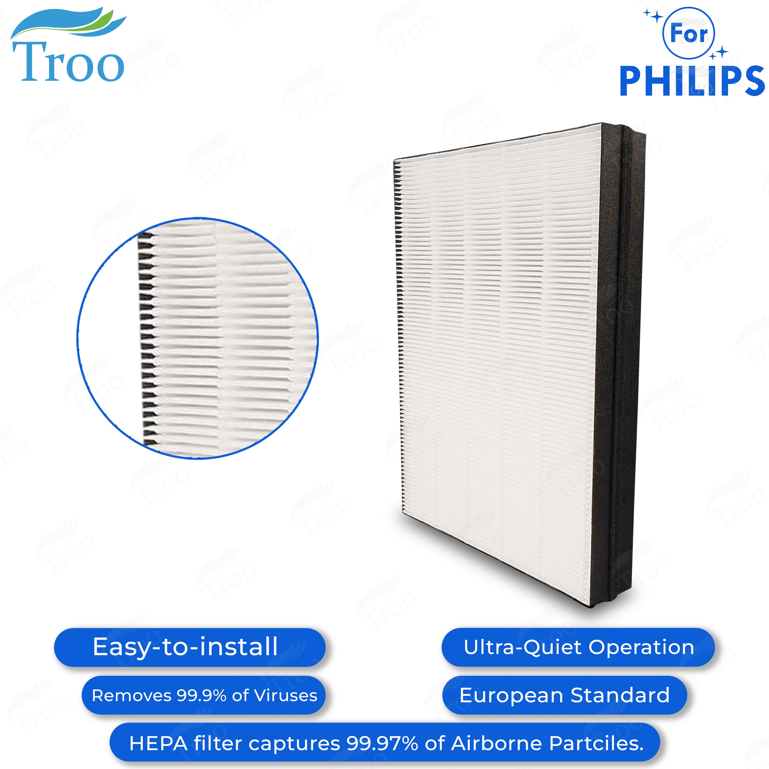 2 X Filtro HEPA Anallergico/Polle/Igiene Filtro Polvere Microfiltro di ricambio per Philips FC 9184/01 FC 9197/91 Performer Pro FC6841/01 FC6842/01 FC6843/01